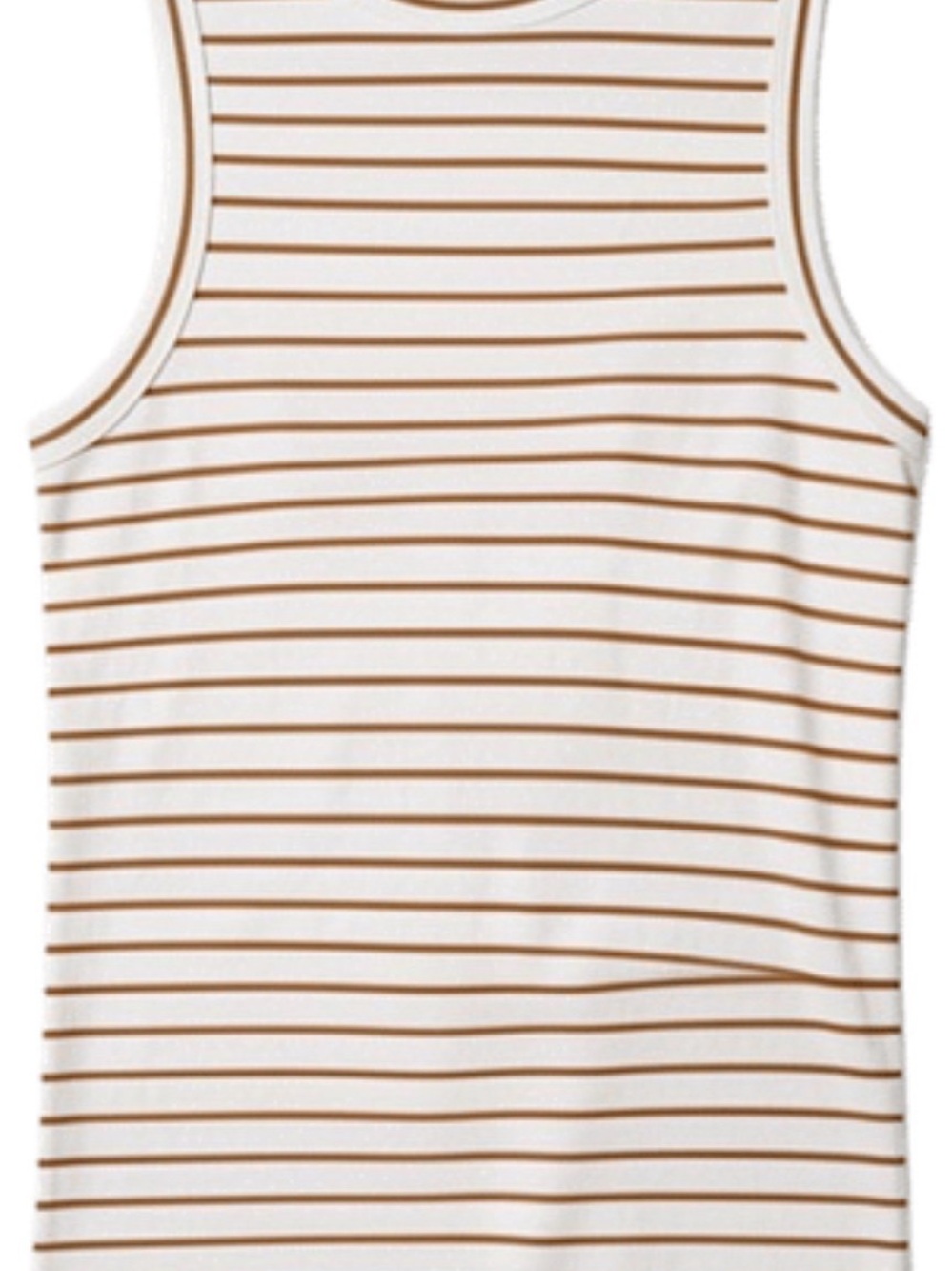 just be Cream Tank Top with Thin Brown Stripes